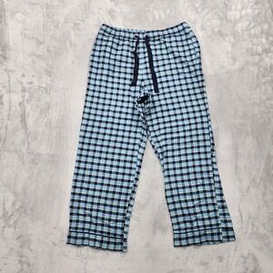 State‎ Of Day Pants Womens L Blue Plaid Flannel Lounge Sleep Pajama Lightweight